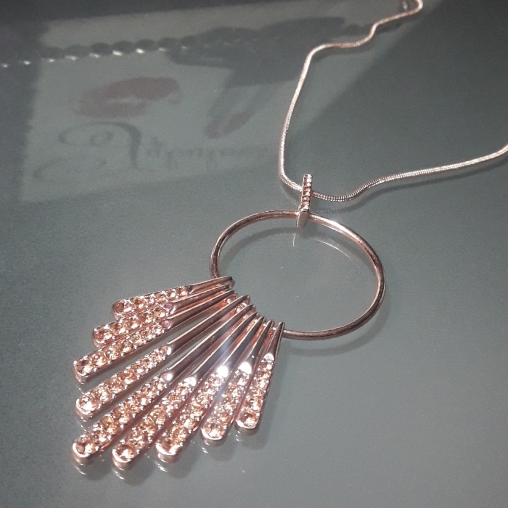 INC Rose Gold Circle Pendant Necklace